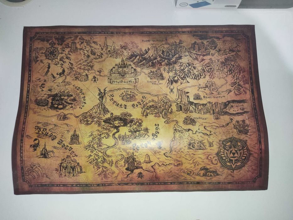 Comando Nintendo Switch Zelda + caixa Zelda + mapa