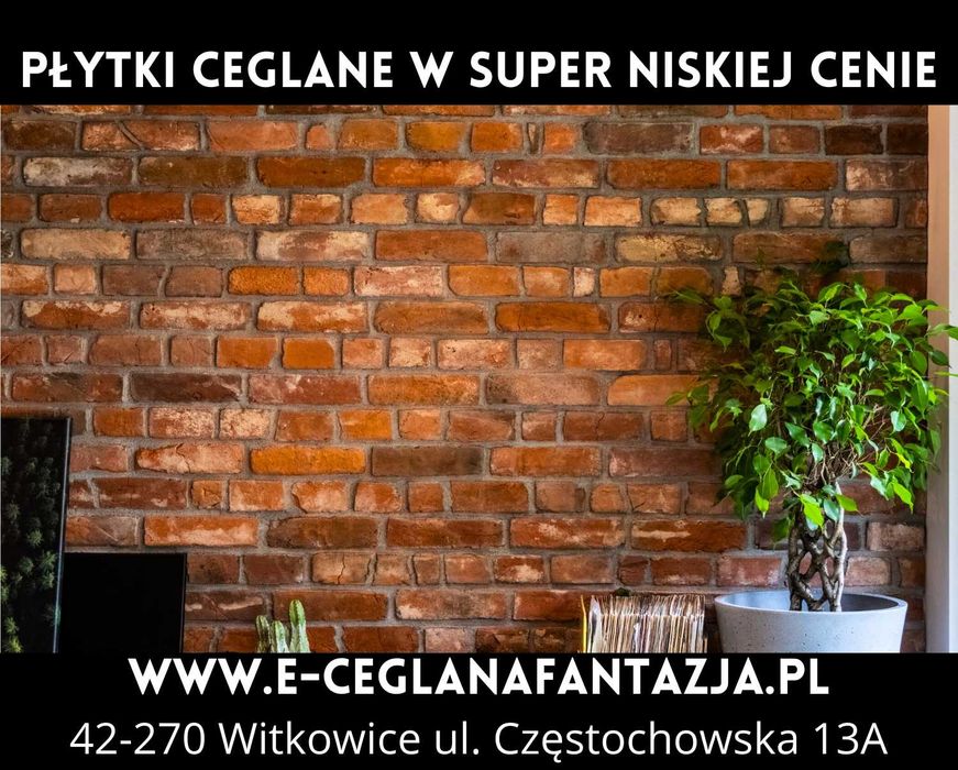 Cegła na Ścianę i Elewacje Cięta Dekoracyjna Płytki Ceglane Lico Cegły