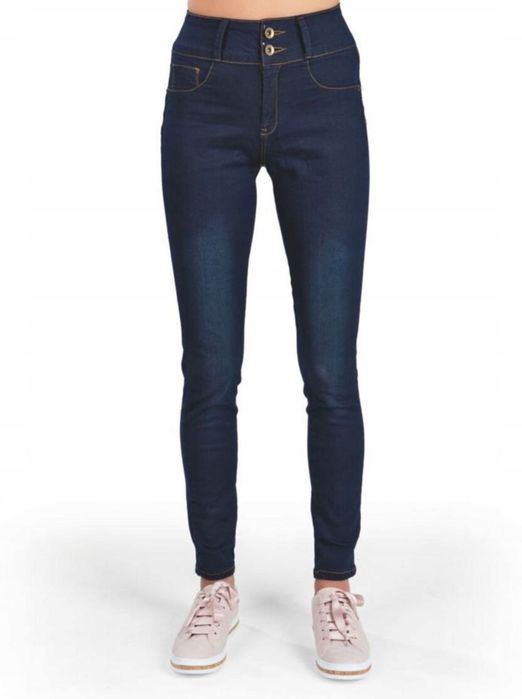 Spodnie JEANS elastyczne SLIMMAXX niebieski jeans 32-42
