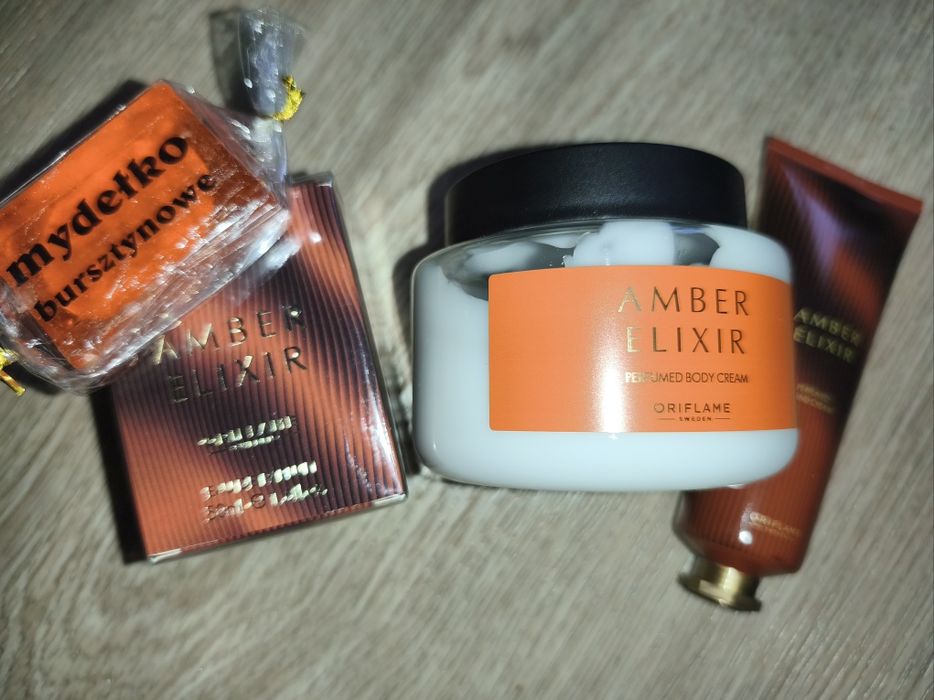 Woda perfumowana Amber eliksir 50ml Oriflame+balsam 250ml +2gratisy