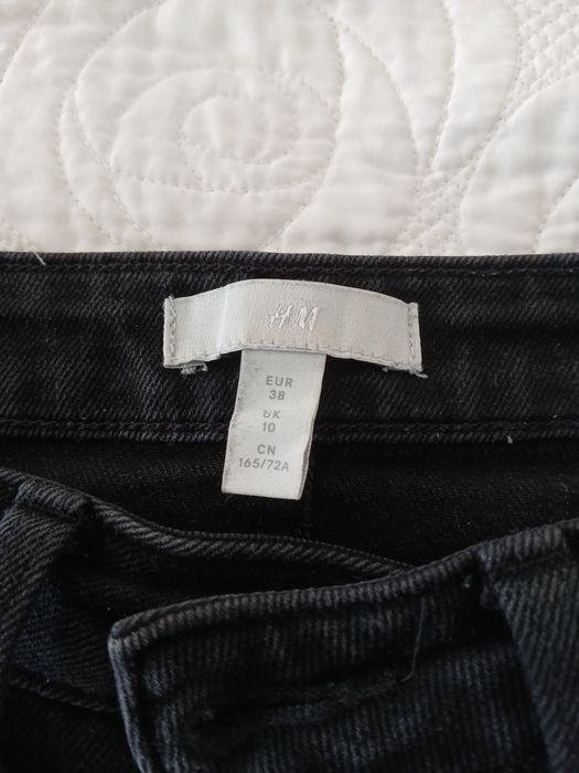 Czarne Spodnie jeans z wysokim stanem HM