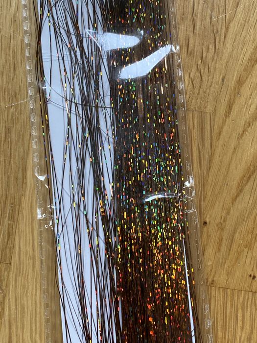 Syntetyczne Błyszczące Nici Brokatowe holo Włosy ok 65cm