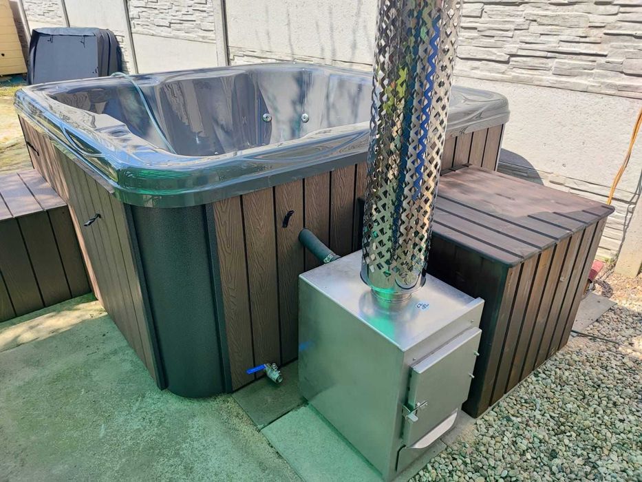 BALIA KWADRAT LUX - z piecem zewnętrznym -hot tub, spa, jacuzzi