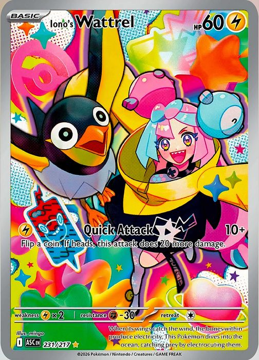 Karta Pokémon - Iono's Wattrel – Ascended Heroes – 231/217 IR