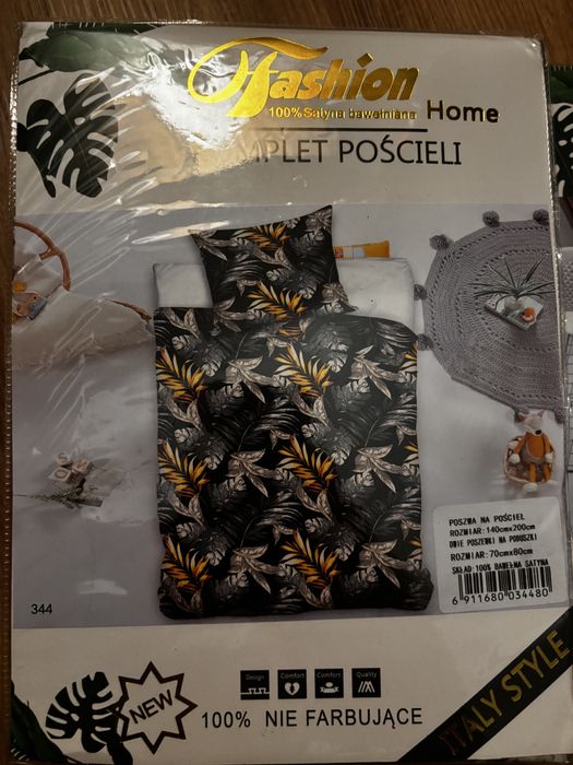 Pościel 140x200 - nowa, mostera liście