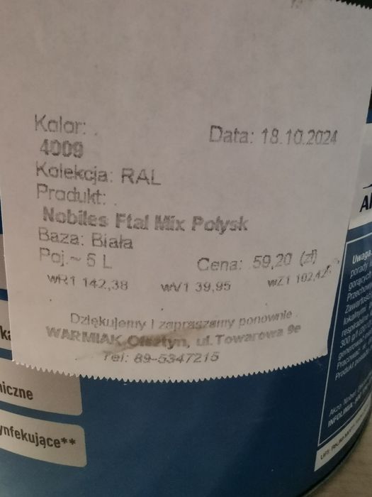 Nobiles olejno-ftalowa do drewna i metalu 5l kolor fiolet RAL 4009