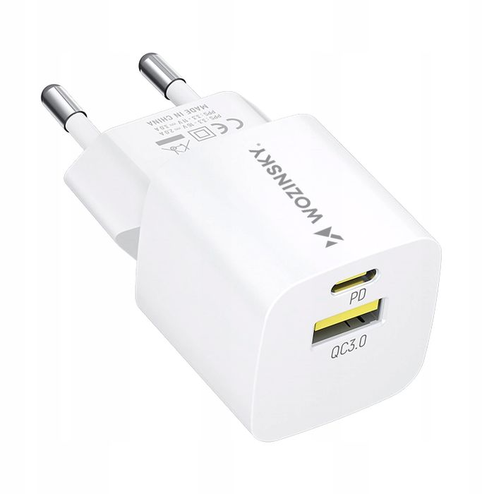 Ładowarka sieciowa Wozinsky WWCEAC GaN USB-A USB-C 33W - biała