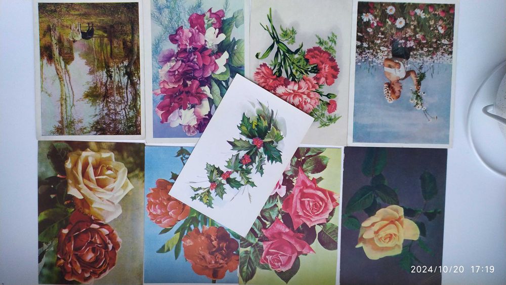 Старі поштові листівки з минулого століття на різну тему