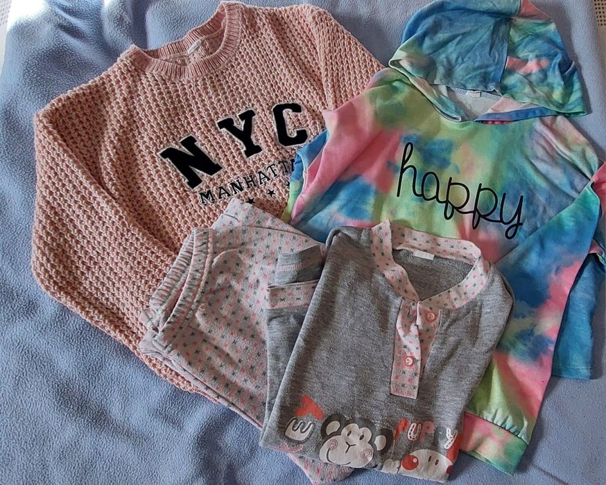 Lote 2 camisolas + oferta 1 pijama cardado - 11/12 anos