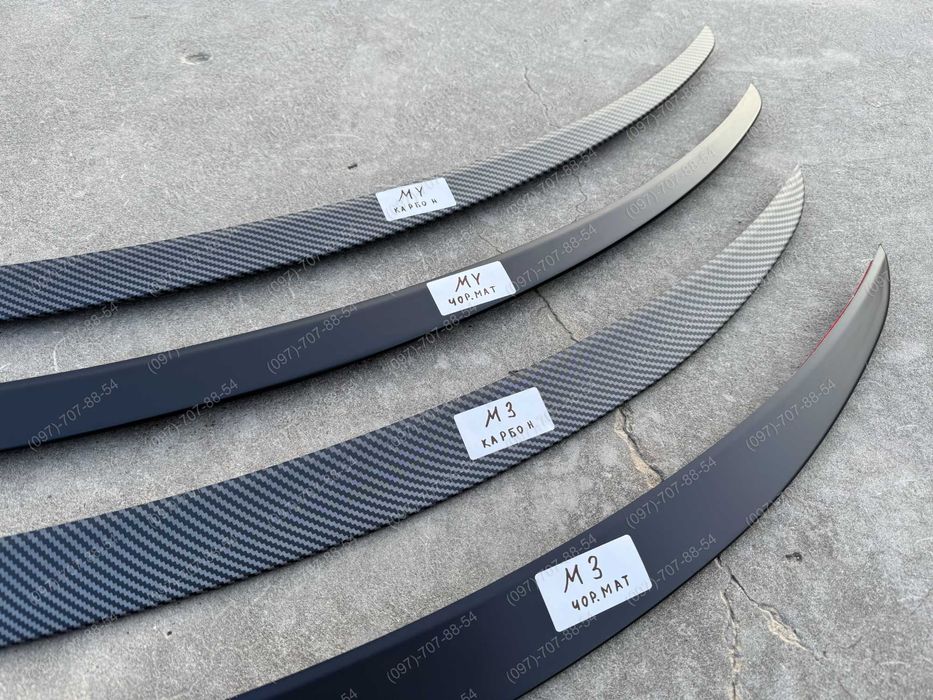 Спойлер (чорний мат; карбон) Tesla Model 3, Model Y