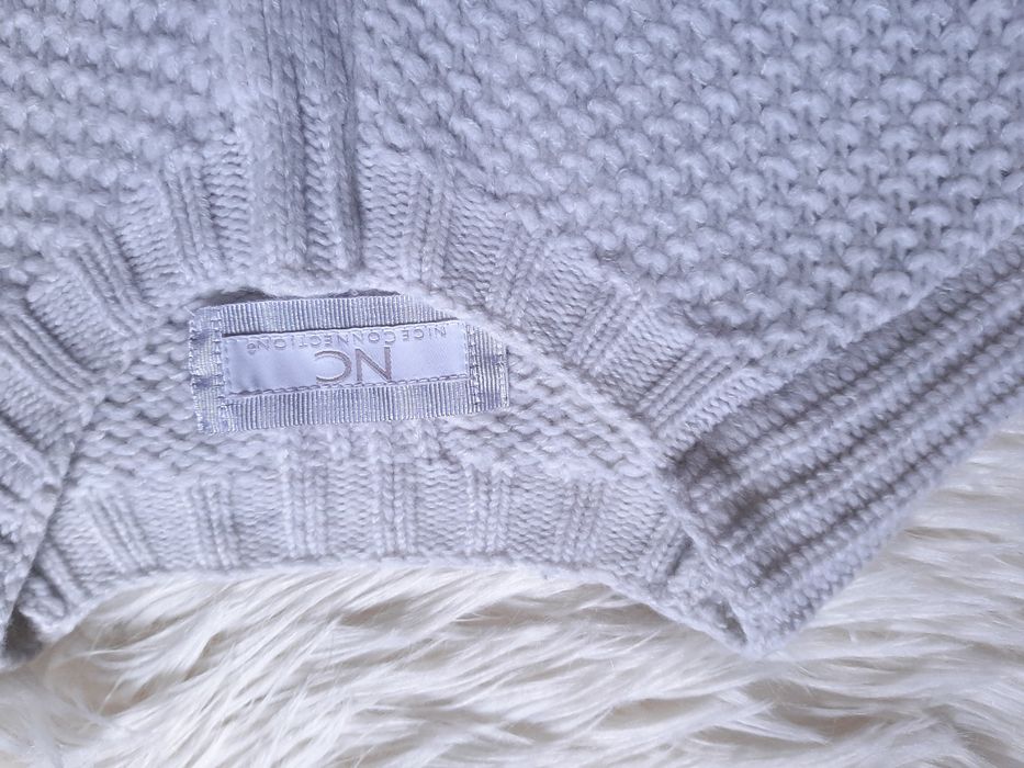 Sweter narzutka Nice Connection wełna kaszmir 42 XL