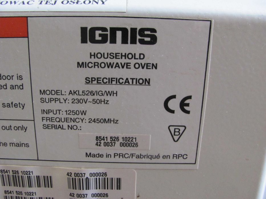 Kuchenka  Mikrofalowa IGNIS AKL 526