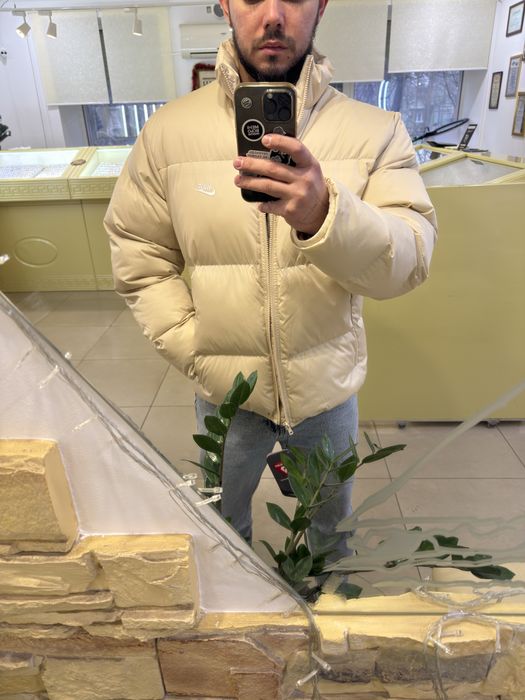 Пуховик куртка Nike club puffer beige