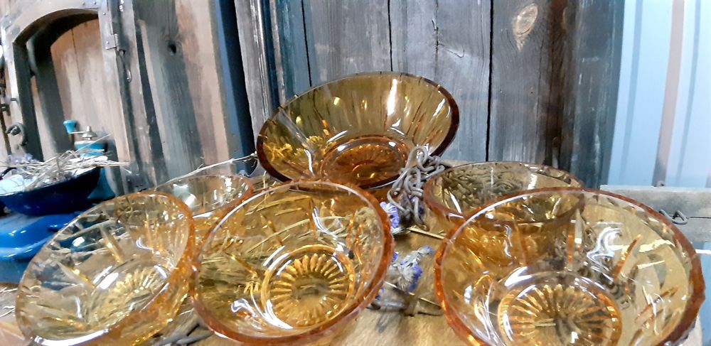 Kolorowy zestaw szkla prl.