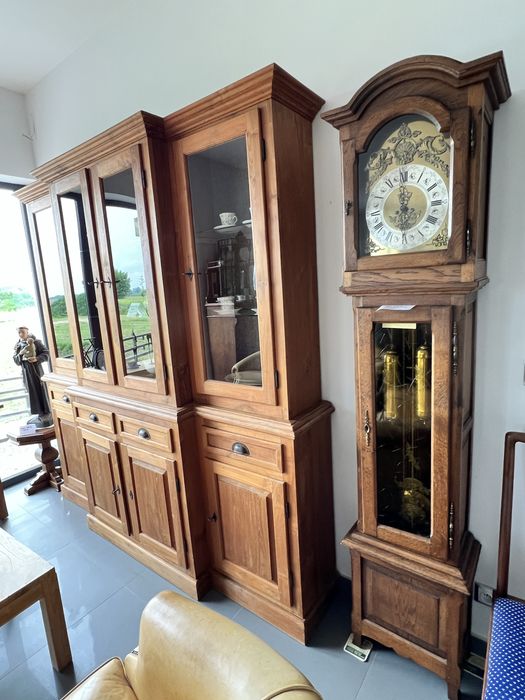 Kredens witryna kolonialna z egzotycznego drewna tekowego