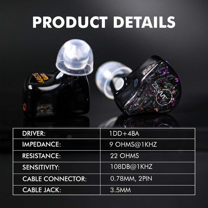 ‼️ ZiiGaat Arete (Jack 3.5) - гибридные iem's наушники (1DD+4BA)