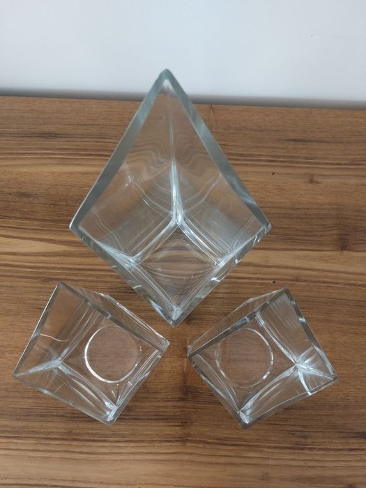 Conjunto de 3 peças de vidro