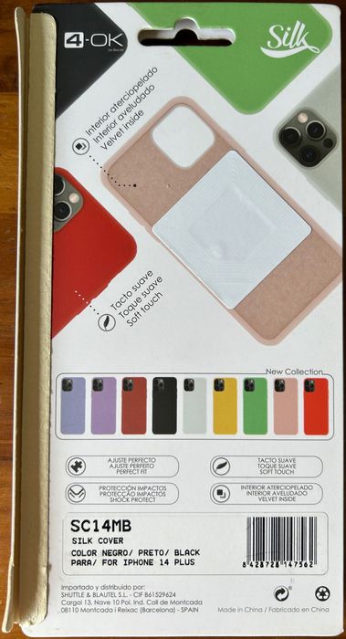 Capa Silk 4-OK para Apple iPhone 14 15 Plus - Preto