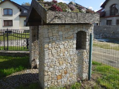 Kamień granitowy gabionowy, łupek granitowy żółto-szary