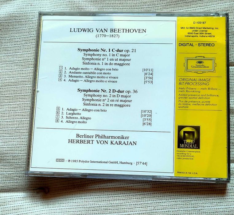 Ludwig Van Beethoven Symphonien NOS.1 &2.Berliner Philharmoniker .