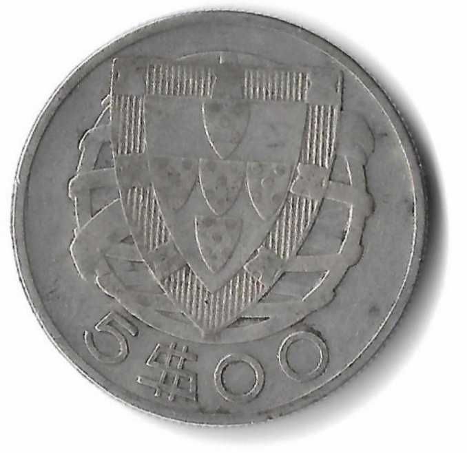 Moeda de 5.00 Escudos Prata 1933 F/BC/BC KM#581 N#4262