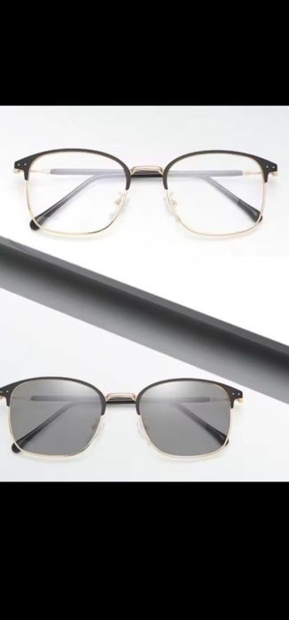 Hit okulary zerówki 2w1 przeciwsłoneczne fotochrom unisex gold
