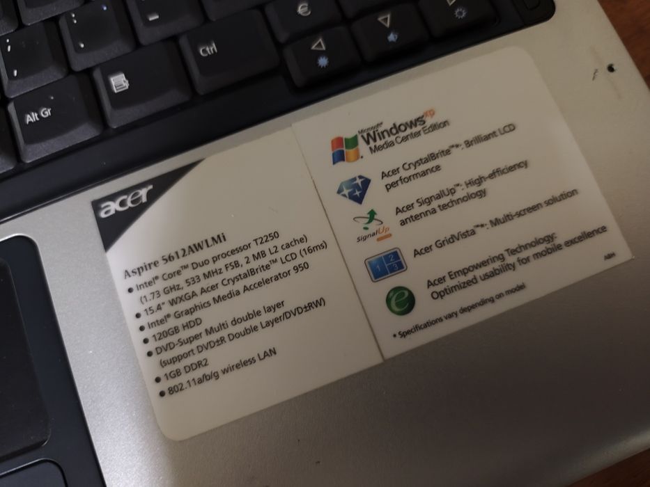 Portátil Acer Windows XP