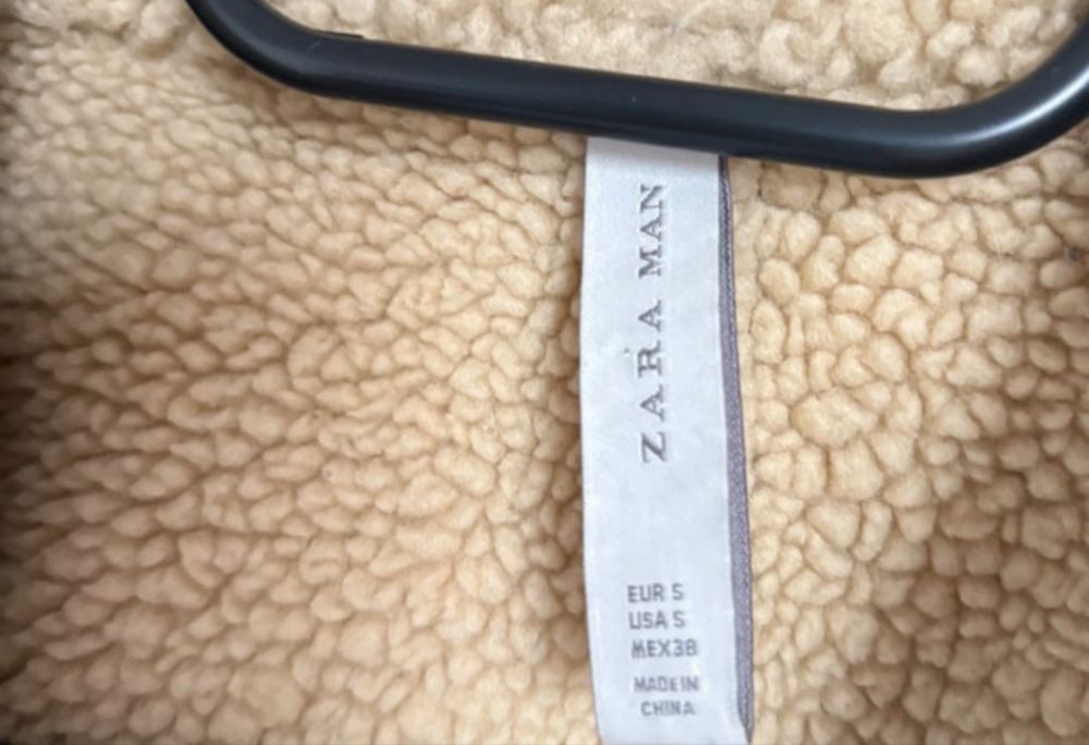 Meska kurtka pilotka z kożuszkiem rozmiar S Zara cognac brown