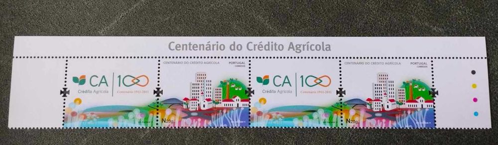 Par de Selo corporate nº 4064a – Centenário do Crédito Agrícola