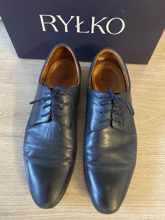 Buty męskie skórzane Ryłko 43 ciemny granat