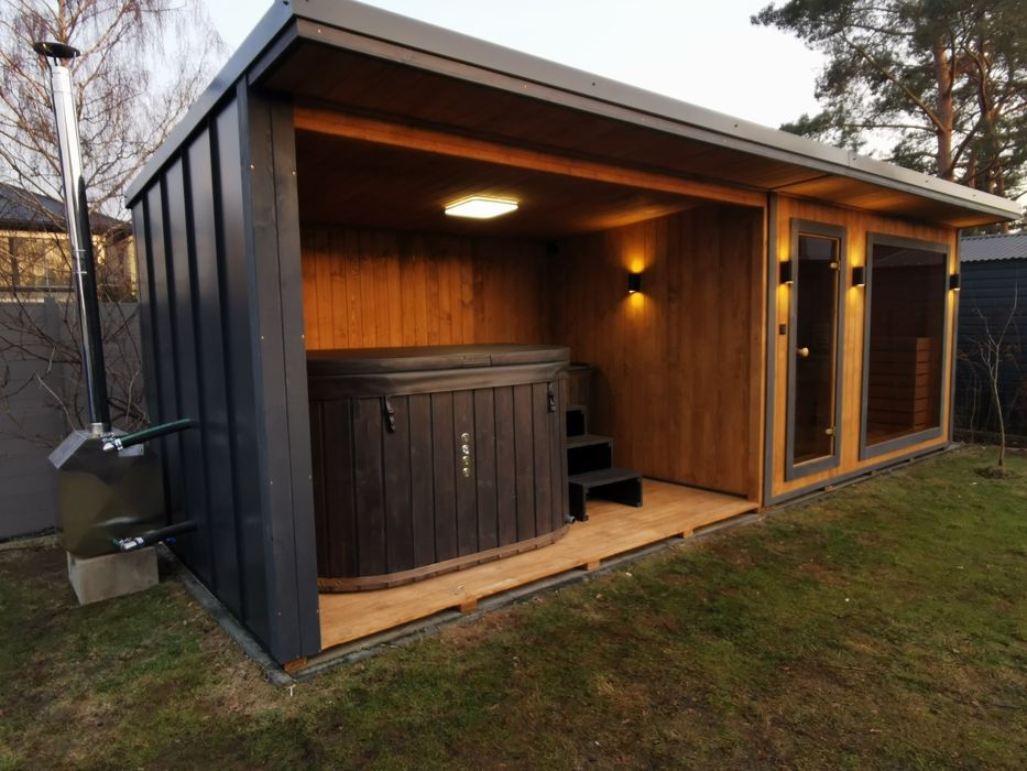 Kompleks Spa Sauna Nicea 7,2m x 2,3m Szatnia Piec