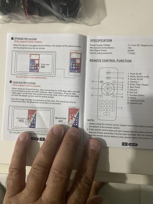 Car MP5 player radio touch