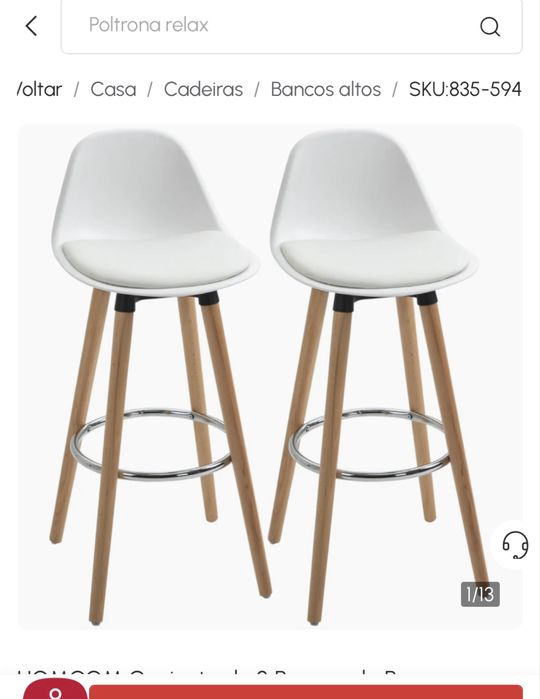 Cadeiras altas novas
