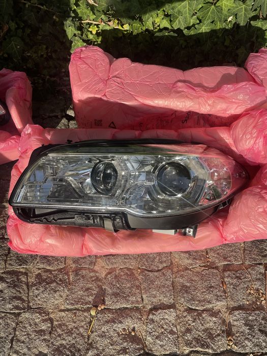 Faróis BMW F10 F11 10-13 Xenon Angel Eyes Led 3D DRL Dinâmicos Cromado