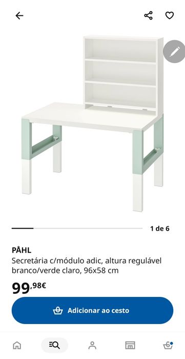Secretária IKEA PÅHL com módulo de prateleiras – Excelente estado