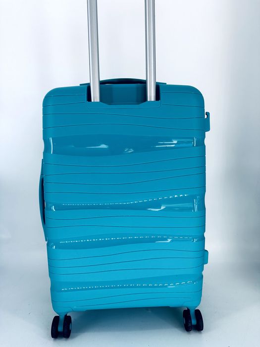 Nowa średnia walizka PP mocna turkusowa niebieska