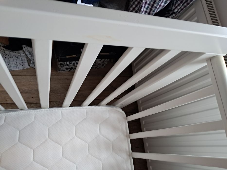 Lozeczko szczebelkowe woodies 120x60 z przewijakiem biale