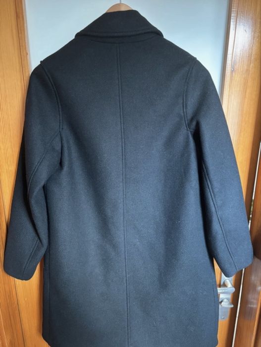 Płaszcz czarny, zara, wełna, rozm. S/M, Zara, nowy wełniany