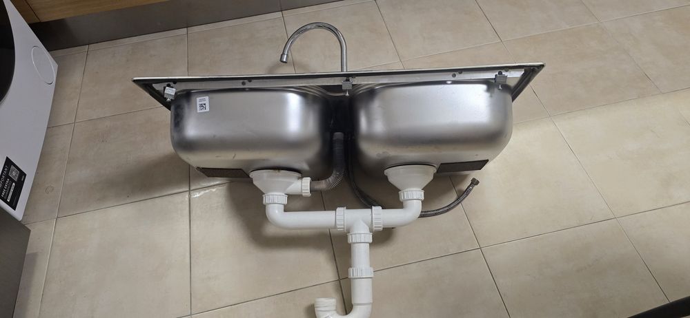 Lava-loiça Inox RODI Line 80 – 2 Cubas + Torneira + Sifão (80x45cm)