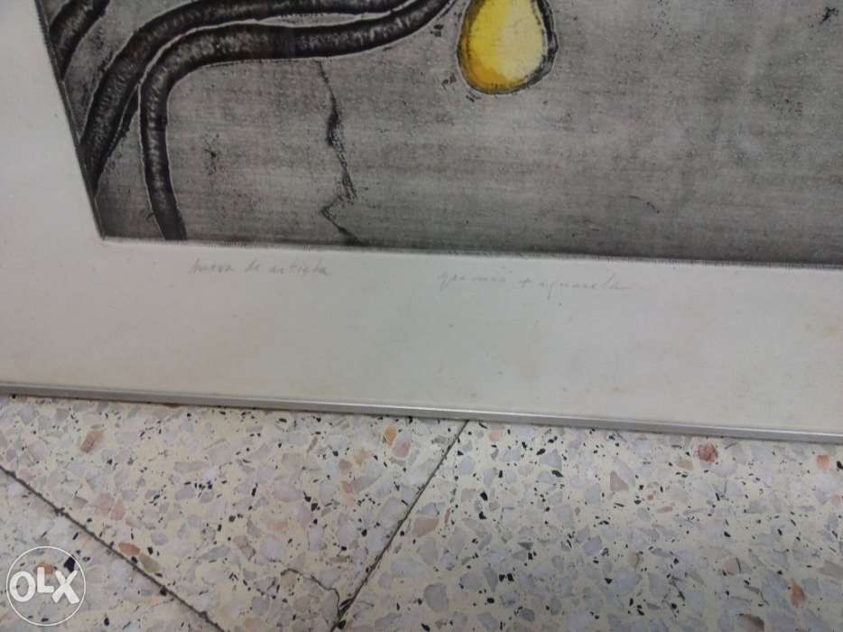 Gravura pintada a Aguarela - Guilherme Parente