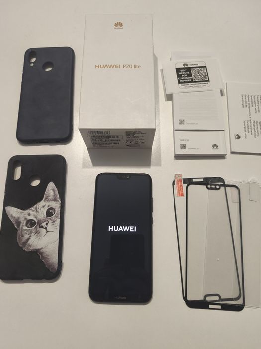 Huawei p20 lite telefon używany smartfon zestaw etui 2x szkiełko 4x