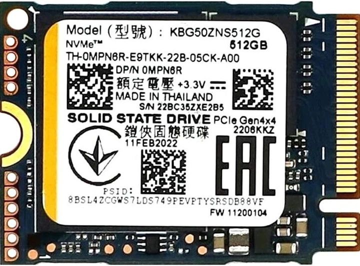 SSD KIOXIA BG5 512GB NVMe M.2 2230 PCIe Gen4