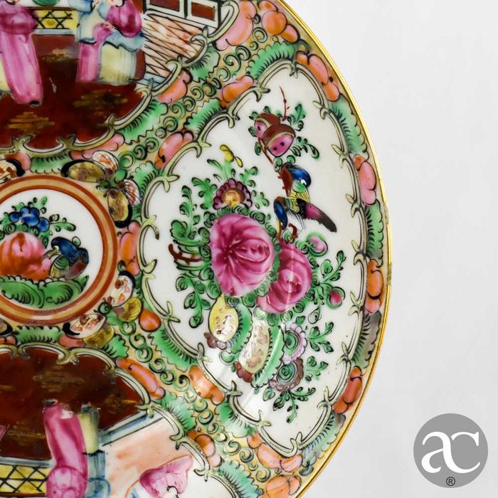 Prato fundo Porcelana China decoração Mandarim, período República N2