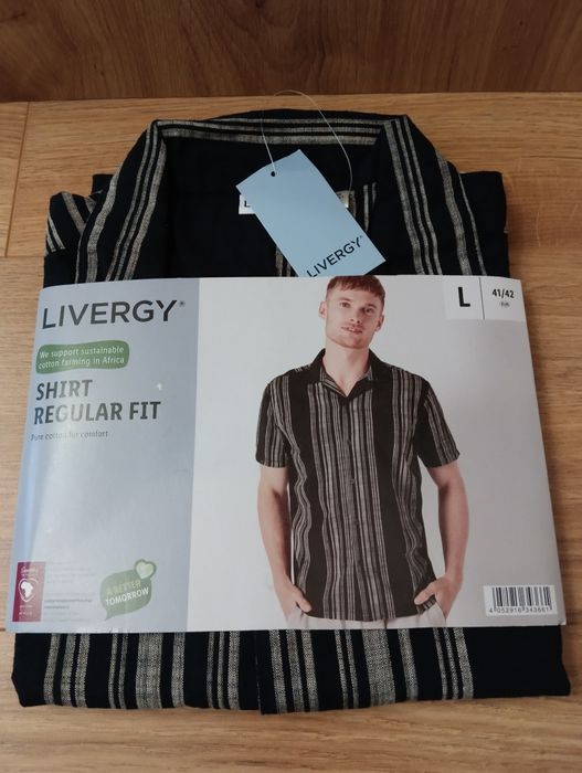 Koszula męska Livergy regular fit L kołnierzyk 41/42 z metką