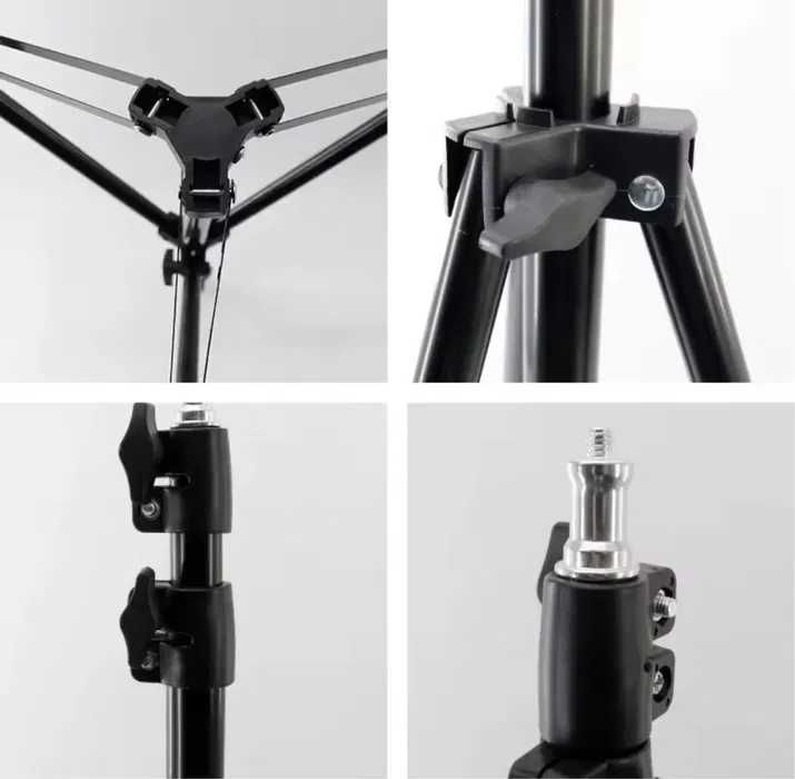 Штатив тренога для кольцевых LED ламп, 200 см высотой, телескопическая