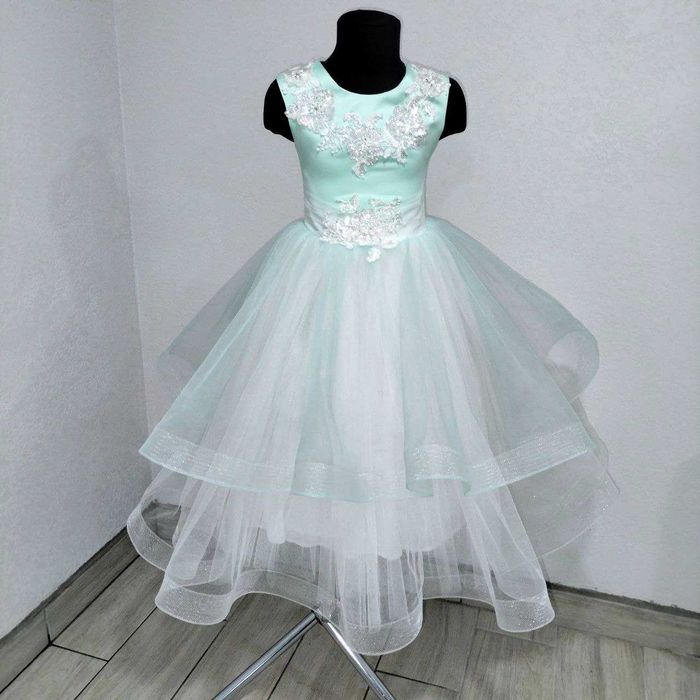 Пишна святкова сукня мята тіфані платье плаття свято 5-7 р