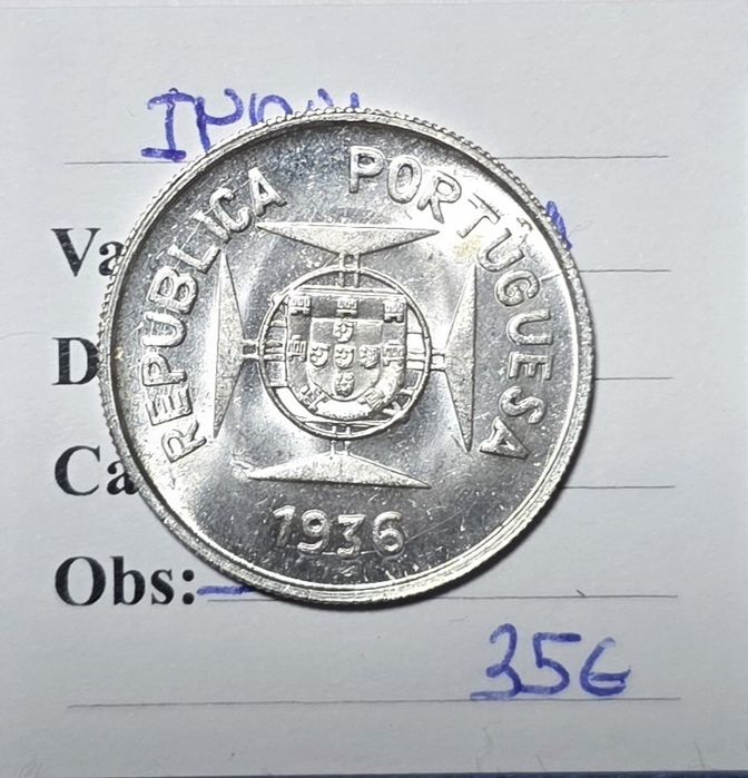 1/2 rupia 1936 Índia