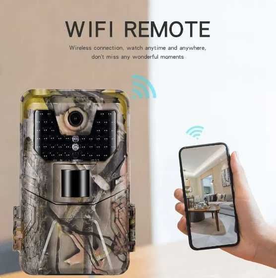Câmara de caça Wi-Fi 24Mpx 1080p noturna impermeável deteção movimento