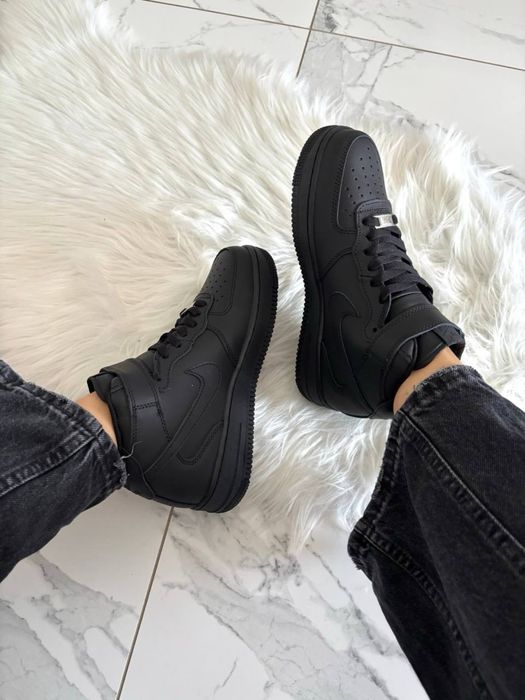 Nike Air Force 1 Classic High Black ХУТРО