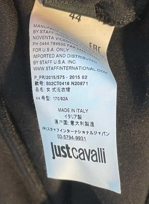 Just Cavalli Czarna długa sukienka, rozmiar 38-40